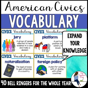 Preview of Social Studies Civics Vocabulary Bell Ringers