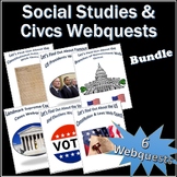 Social Studies / Civics Webquest Activity Bundle + Vocab Quizzes