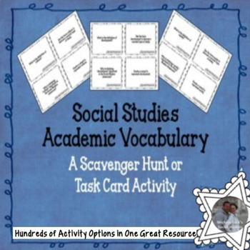 Preview of Social Studies Academic Vocabulary Task Cards