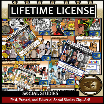 Preview of Social Studies: Clip-Art Growing BUNDLE! Lifetime License 500+