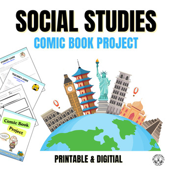 Preview of Social Studies Comic Book Project w/ Digital Resources, Grades 4-12
