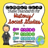 Social Studies Common Core Standards Posters