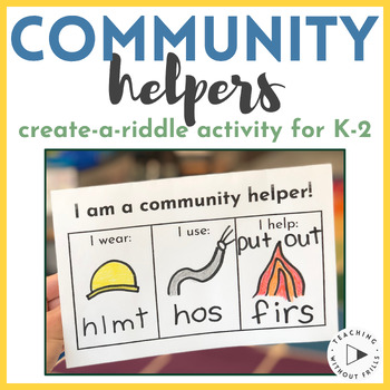 Preview of Community Helpers Create a Riddle Activity | Kindergarten 1st 2nd Grade