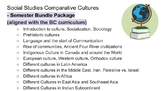 Social Studies -Comparative Cultures  Bundle Package 1 sem