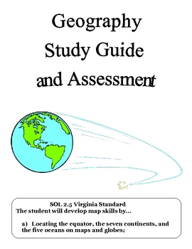 Preview of Social Studies : Continents and Oceans Assessment and Study Guide