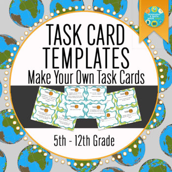 Preview of Social Studies, Create Your Own Social Studies Task Cards (Template)