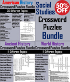 Social Studies Crossword Puzzles Bundle: Ancient, World an