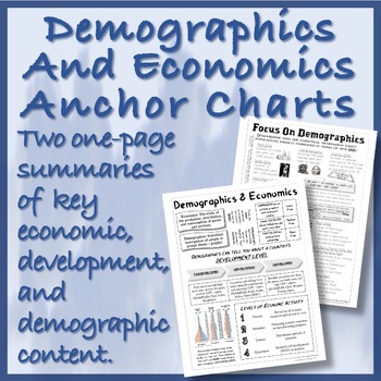 Preview of Social Studies "DEMOGRAPHICS AND ECONOMICS" -- Summary and Anchor Charts