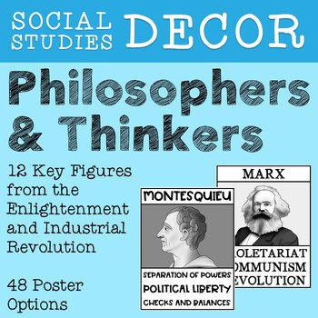Preview of Social Studies Decor - Philosophers and Thinkers - High School History Classroom