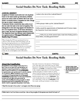 Preview of Social Studies Do Now Activites