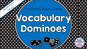 Preview of Social Studies Dominoes - 8th Grade Government Milestones Review