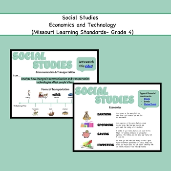 Preview of Social Studies-Economics (Grade 4- Missouri Learning Standards)