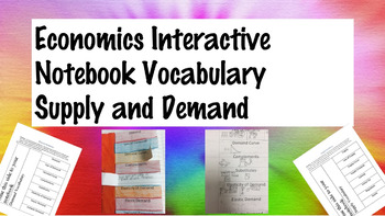 Preview of Social Studies Economics Supply and Demand Interactive Notebook Vocabulary INB
