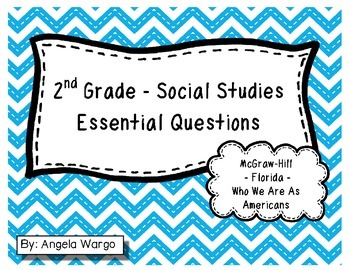 Preview of Social Studies Essential Questions for McGraw-Hill "Who We Are As Americans"