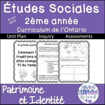 Preview of Social Studies FRENCH Gr 2 Unit A Inquiry Ontario Curriculum PDF Digital 2023