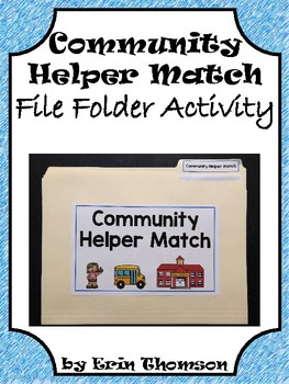 Preview of Social Studies File Folder Activity ~ Community Helper Match