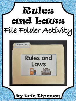 Preview of Social Studies File Folder Activity ~ Rules and Laws