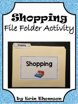 Preview of Social Studies File Folder Activity ~ Shopping {U.S. Currency}