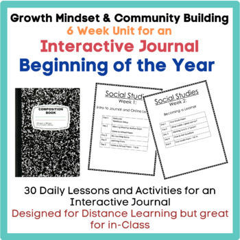 Preview of Growth Mindset/Community Building - 1st 6 Weeks of School - Interactive Journal