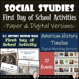 Social Studies First Day of School Activities Bundle
