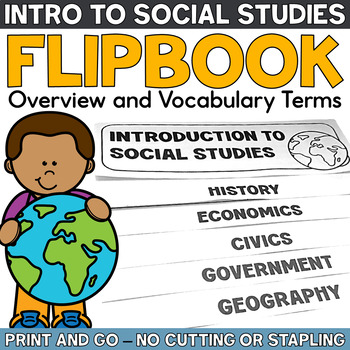 Preview of Social Studies Vocabulary Flipbook 3rd 4th 5th Grade Interactive Notebook