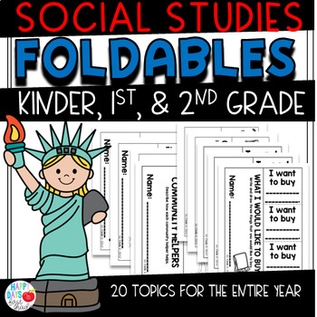Preview of Social Studies Foldables- KINDERGARTEN, 1ST, & 2ND GRADE