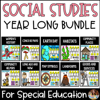 Preview of Social Studies For Special Education Year Long Bundle