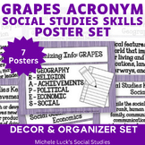 Social Studies GRAPES Poster Set for AP, US, Geography, Wo