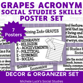 Preview of Social Studies GRAPES Poster Set for AP, US, Geography, World History