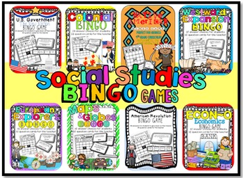 Preview of Social Studies Games: BINGO: Bundle of Bingo Games