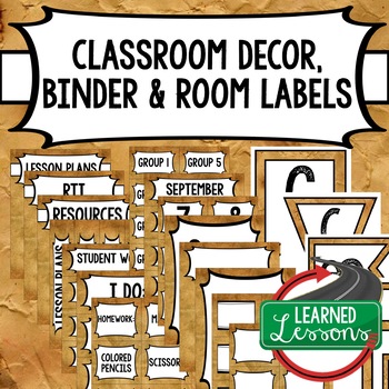 Preview of SECONDARY CLASSROOM DECOR, BINDER LABELS, Grunge