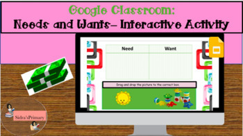 Preview of Social Studies: Google Classroom Needs and Wants Interactive Activity 