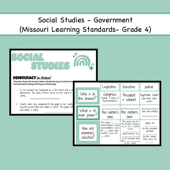 Preview of Social Studies-Government (Grade 4 Missouri Learning Standards)