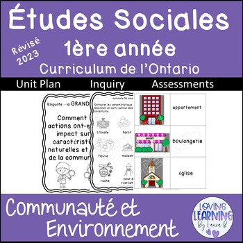 Preview of 2023 Social Studies Gr 1 Strand B Ontario in FRENCH, Unit plans & Inquiry PDF GS