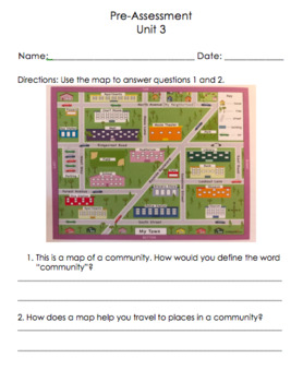 Preview of Social Studies Grade 1 Unit 3 Lessons- The Community (EDITABLE)