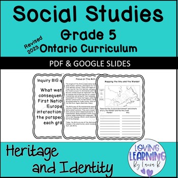 Social Studies Gr 5 Ontario Curriculum Unit, Inquiry, Google Slides & PDF