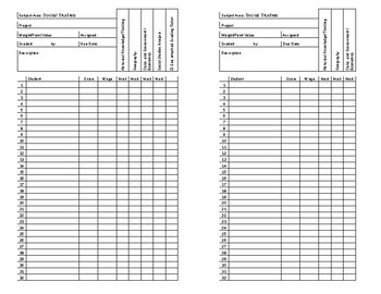 Preview of Social Studies Grading Ticket