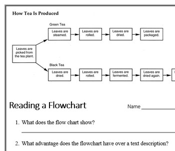 Preview of Social Studies - Graph and Chart Skills (5) Reading a Flowchart worksheet