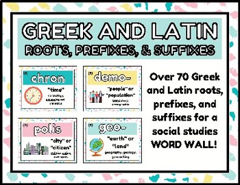 Preview of Social Studies Greek & Latin Word Origins Word Wall (Foundations of Language)