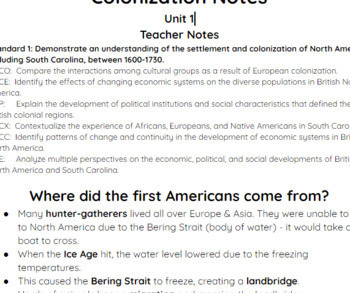 Preview of Social Studies Guided Notes (teacher and student editions) Unit 1 