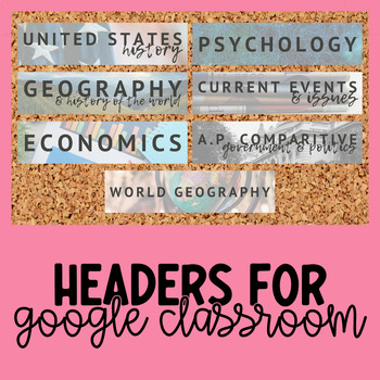 Preview of Social Studies | History | Google Classroom Headers GROWING BUNDLE