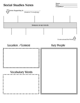 Preview of Social Studies History Graphic Organizers and Notes