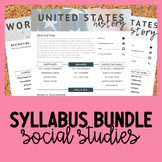 Social Studies | History | Syllabus Templates GROWING BUNDLE