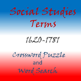 Social Studies, History Terms 1620-1781