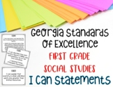 Social Studies I Can Statements for First Grade Georgia St