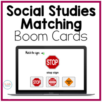 Preview of Social Studies Matching Interactive Boom Cards