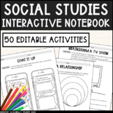 Social Studies Interactive Notebook Activities -  50 Socia