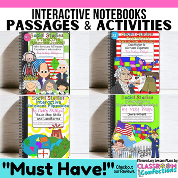 Preview of 4th Grade Social Studies Comprehension Passages Interactive Notebook Activities