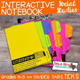 Social Studies Interactive Notebook: Divider Tabs (TEKS)