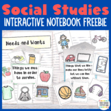 Social Studies Interactive Notebook Freebie | Needs and Wants